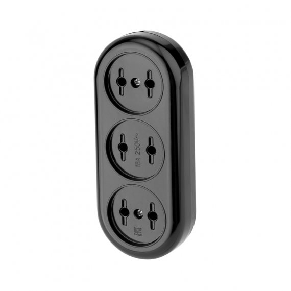 Фотография товара 'Rexant 11-8979 Колодка 3 гнезда карболитовая б/з 16 А'