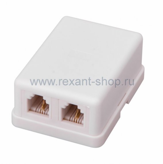 Фотография товара 'Rexant Телефонная розетка - 2 6P-2C 03-0002-4'