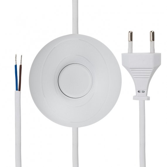 Фотография товара 'Rexant Сетевой шнур с напольным переключателем 2х0,75 мм?, 2,5 м, 11-1145'