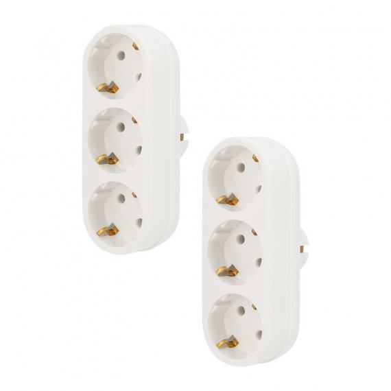 Фотография товара 'Rexant Набор тройников электрических линейных 16 А с заземлением, 11-1079-2'