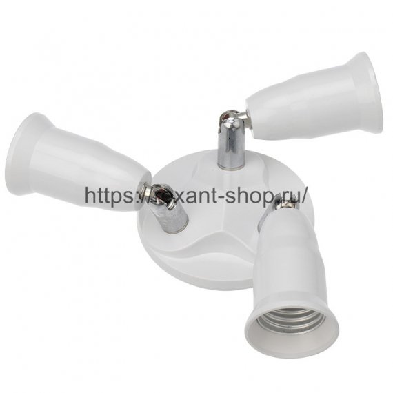 Фотография товара 'Rexant Разветвитель цокольный Е27-3хЕ27 (поворотный цоколь) , 11-8863'