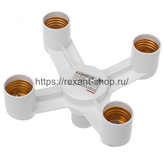 Фотография товара 'Rexant Разветвитель цокольный Е27-4хЕ27 (поворотный цоколь), 11-8862'