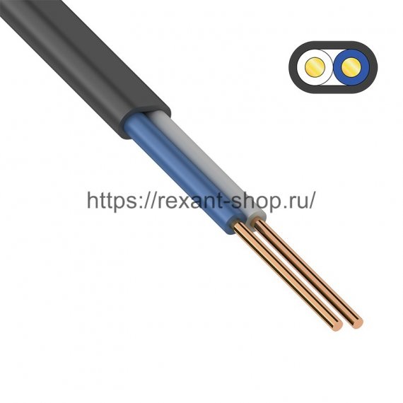 Фотография товара 'Rexant Кабель силовой медный ВВГ-Пнг(А)-LS 2x1,5 мм? 100 м, 01-8292'