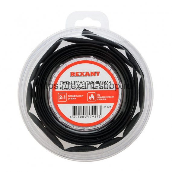 Фотография товара 'Rexant Трубка термоусаживаемая 4,0/2,0 мм, 29-0016'