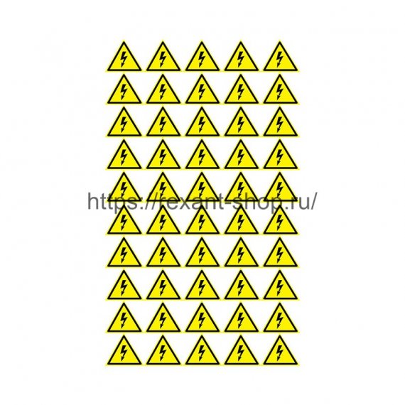 Фотография товара 'Rexant Наклейка знак электробезопасности «Опасность поражения электротоком» 25х25х25 мм, 56-0006-1'