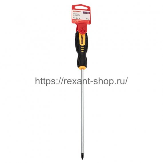 Фотография товара 'Rexant Отвертка крестовая PH 1х200 мм, двухкомпонентная рукоятка, 12-6406'