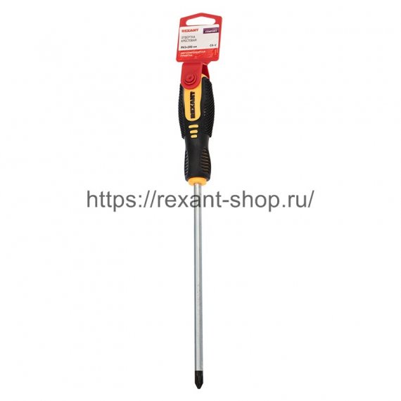 Фотография товара 'Rexant Отвертка крестовая PH 3х200 мм, двухкомпонентная рукоятка, 12-6410'