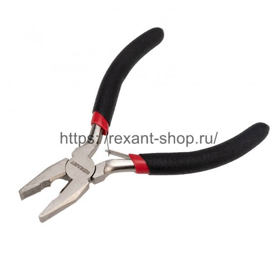 Фотография товара 'Rexant Плоскогубцы REXANT Мини 120 мм никелированные, авторазжим, обливные рукоятки, 12-4601'