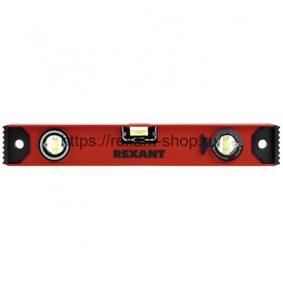 Фотография товара 'Rexant Уровень алюминиевый «Рельс», 400 мм, 3 глазка (1 поворотный), 12-9210'