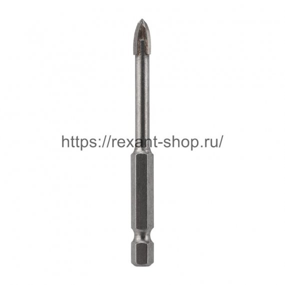 Фотография товара 'Rexant Сверло по стеклу и керамике 6 мм 4 грани шестигранный хвостовик , 91-0649'