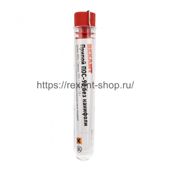 Фотография товара 'Rexant Припой без канифоли ПОС-90 , 10 г, ?1.0 мм, 09-3094'