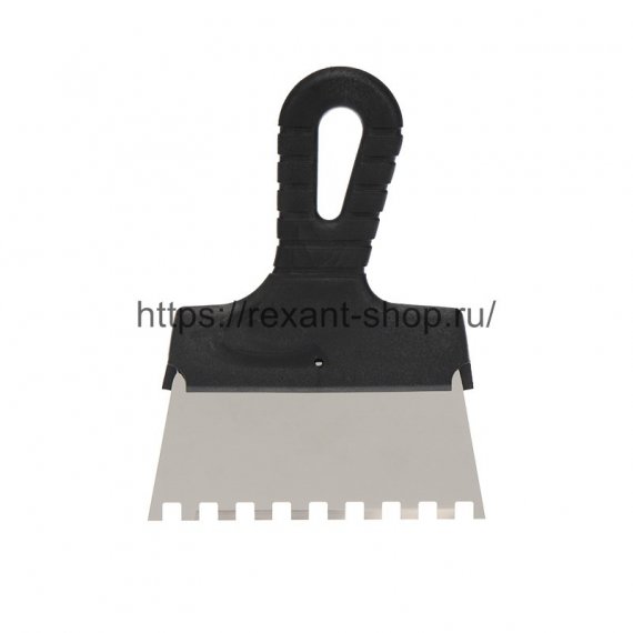 Фотография товара 'Rexant Шпатель фасадный REXANT 150 мм зуб 8х8 нержавеющая сталь, пластмассовая ручка, 89-0226'