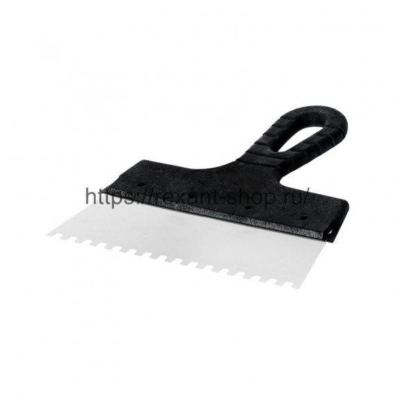 Фотография товара 'Rexant Шпатель фасадный REXANT 200 мм зуб 6х6 нержавеющая сталь, пластмассовая ручка, 89-0222'