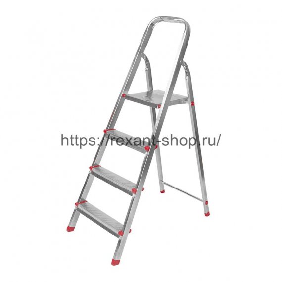 Фотография товара 'Rexant Стремянка металлическая 4 ступеньки, усиленный профиль, 12-5054'