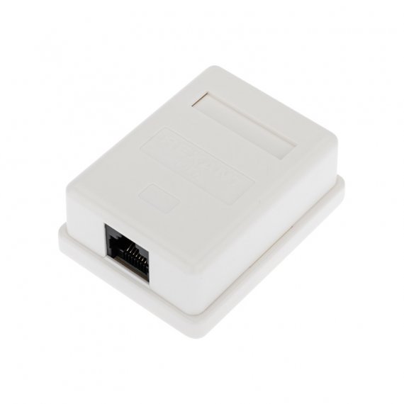 Фотография товара 'Rexant Рoзетка компьютерная внешняя, 1-порт RJ-45 (8P8C), UTP неэкранированная, категория 6, 03-0132'
