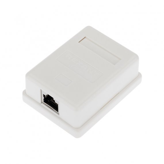 Фотография товара 'Rexant Рoзетка компьютерная внешняя, 1-порт RJ-45 (8P8C), FTP экранированная, категория 6, 03-0142'