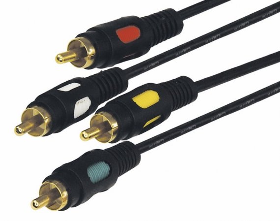 Фотография товара 'Rexant Шнур 4RCA Plug - 4RCA Plug 1.5М (GOLD) , 17-0312'