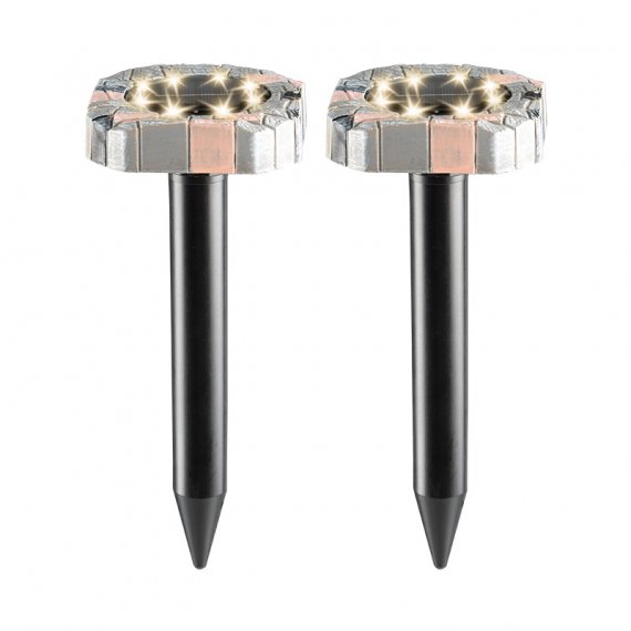 Фотография товара 'Rexant Набор отпугивателей кротов с садовым фонариком (R20*2 камень), 71-0087'