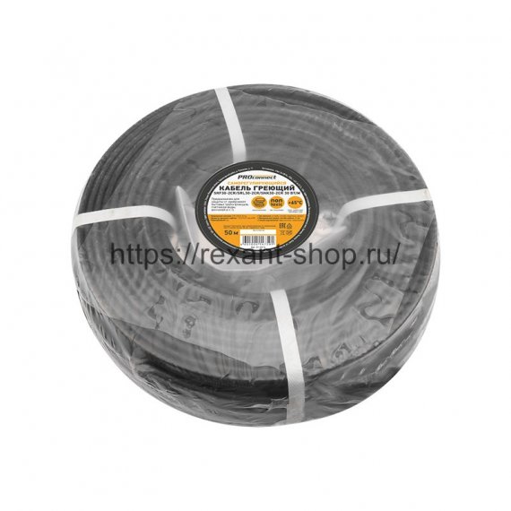 Фотография товара 'Rexant Кабель греющий саморегулирующийся экранированный SRF30-2CR/SRL30-2CR/SNK30-2CR (30 Вт/1 м), 51-0216'