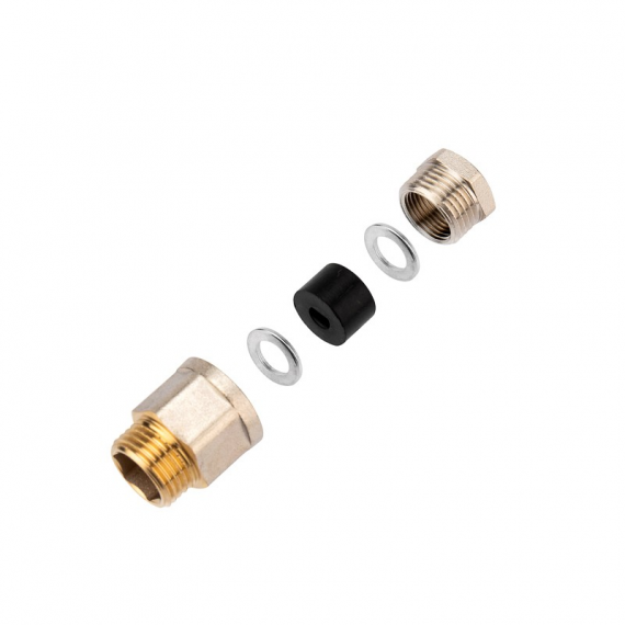 Фотография товара 'Rexant Сальник REXANT с резьбой 1/2 для ввода кабеля в трубу, никелированная латунь, 51-0610-3'