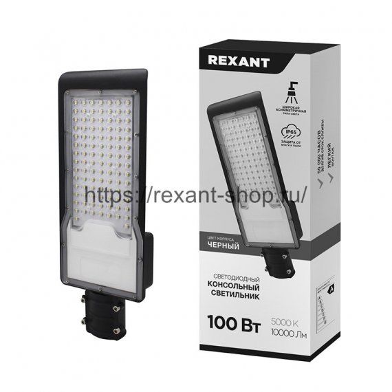 Фотография товара 'Rexant Светильник светодиодный консольный ДКУ 02-100-5000К-Ш асимметричный IP65, 607-303'