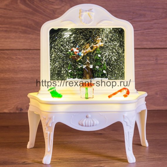 Фотография товара 'Rexant Декоративный светильник "Столик" с эффектом снегопада, подсветкой и новогодней мелодией, 501-064'