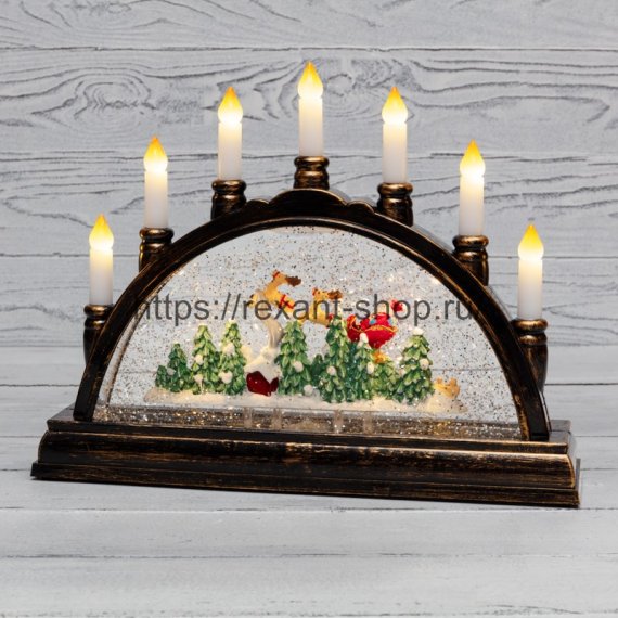 Фотография товара 'Rexant Декоративный светильник «Подсвечник» с эффектом снегопада, 501-164'