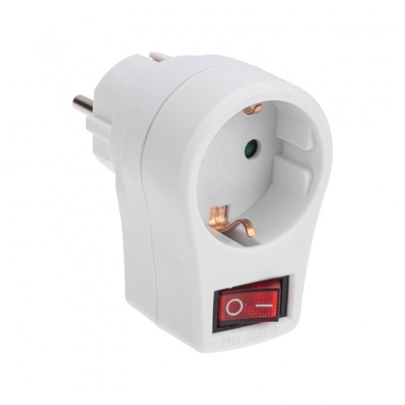 Фотография товара 'Rexant 11-1084 Адаптер сетевой 16А с выключателем, заземлением и защитными шторками'